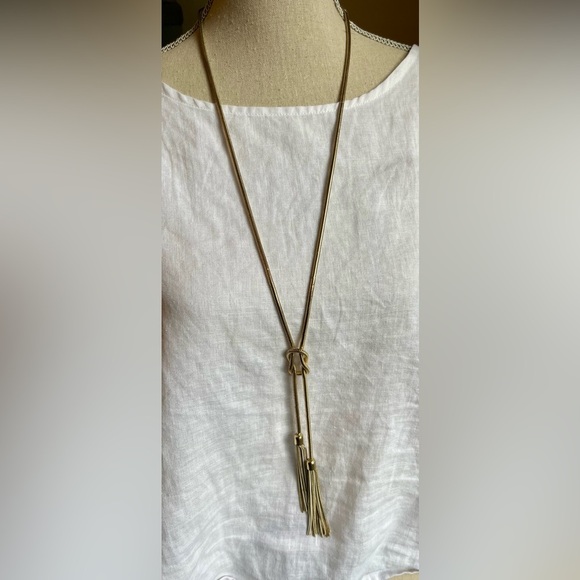 Vintage Lariat Necklace Gold & Silver Tone - Picture 2 of 5